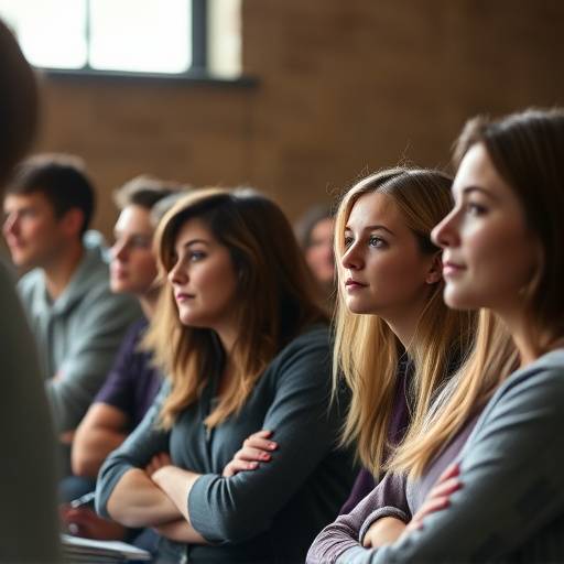 Alunos concentrados durante uma aula de interpretaäão.